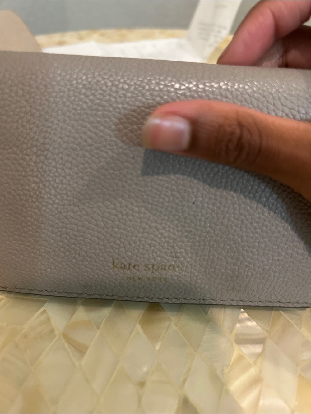 kate spade Gray Pebble Leather Bifold Wallet - Picture 2 of 11